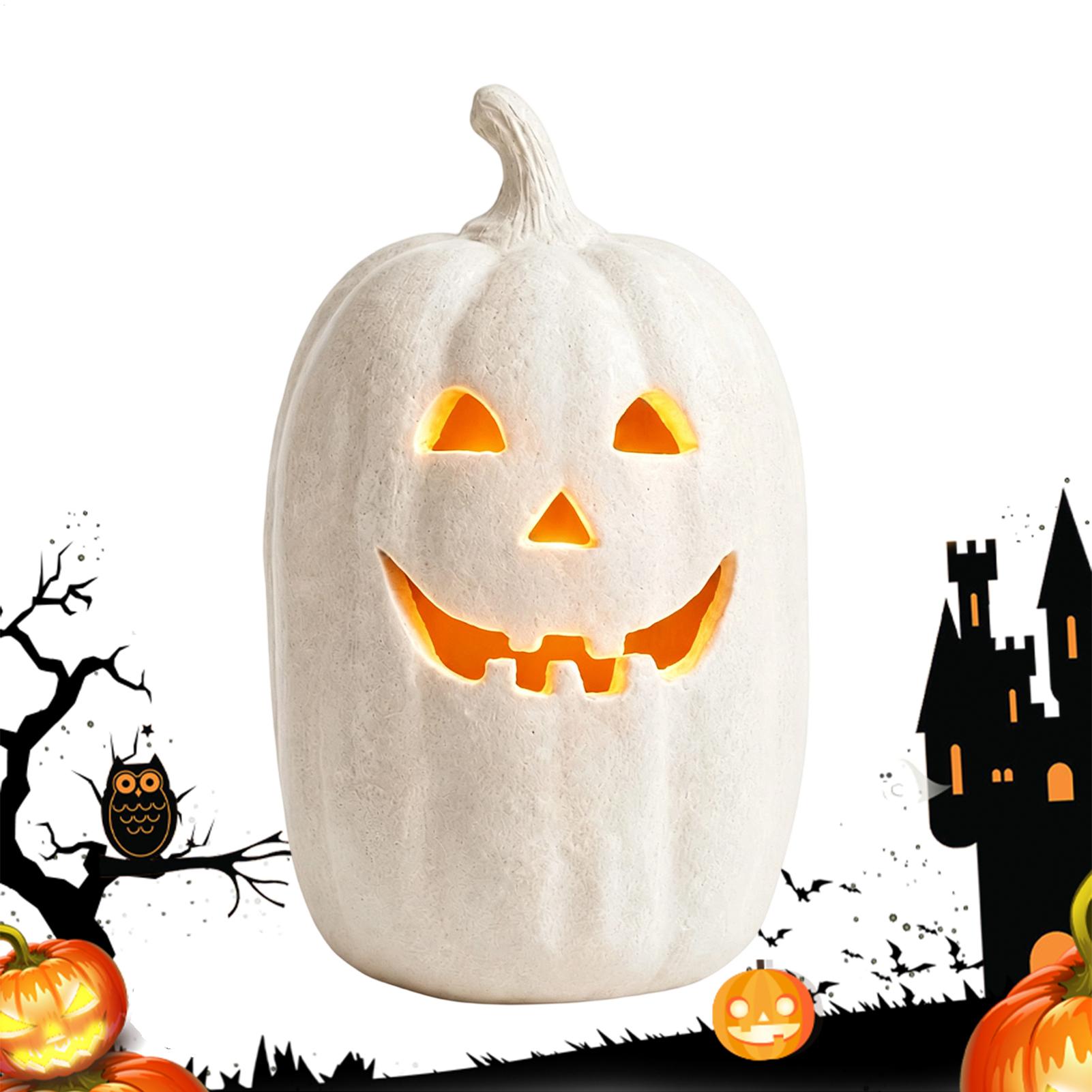 Home Decor Handmade - Linternas de calabaza espeluznantes, centro de