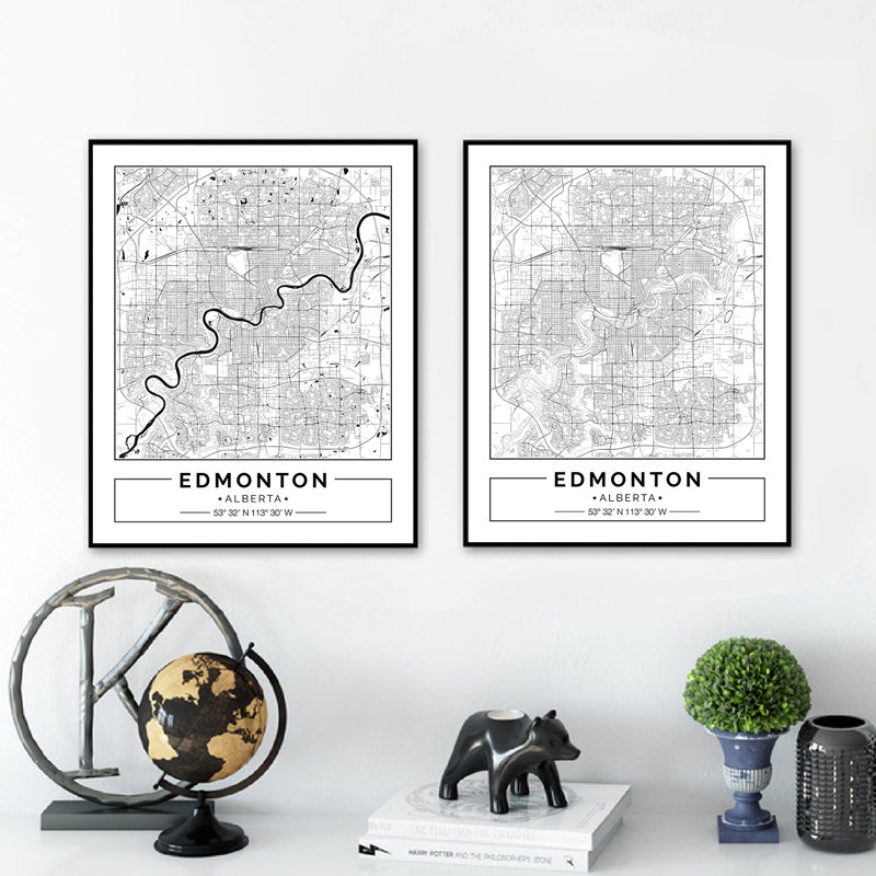 Home Decor Canada - Póster de lona blanco y negro
