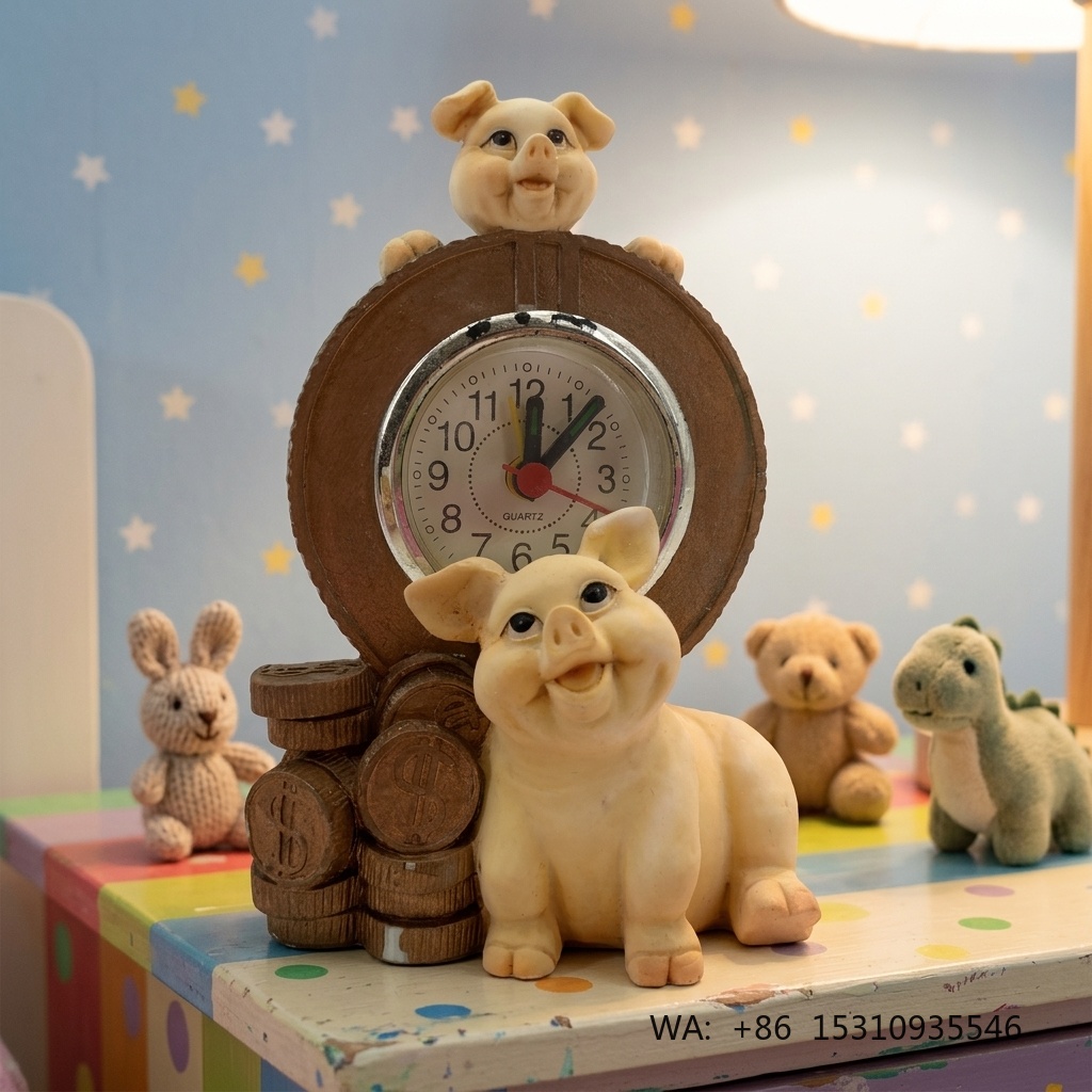 Home Decor Handmade - Reloj de Cerdo de Dibujos Animados