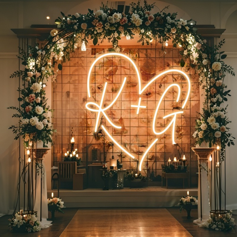 Letrero de neón LED con inicia - Home Decor For Wedding reseña y precio
