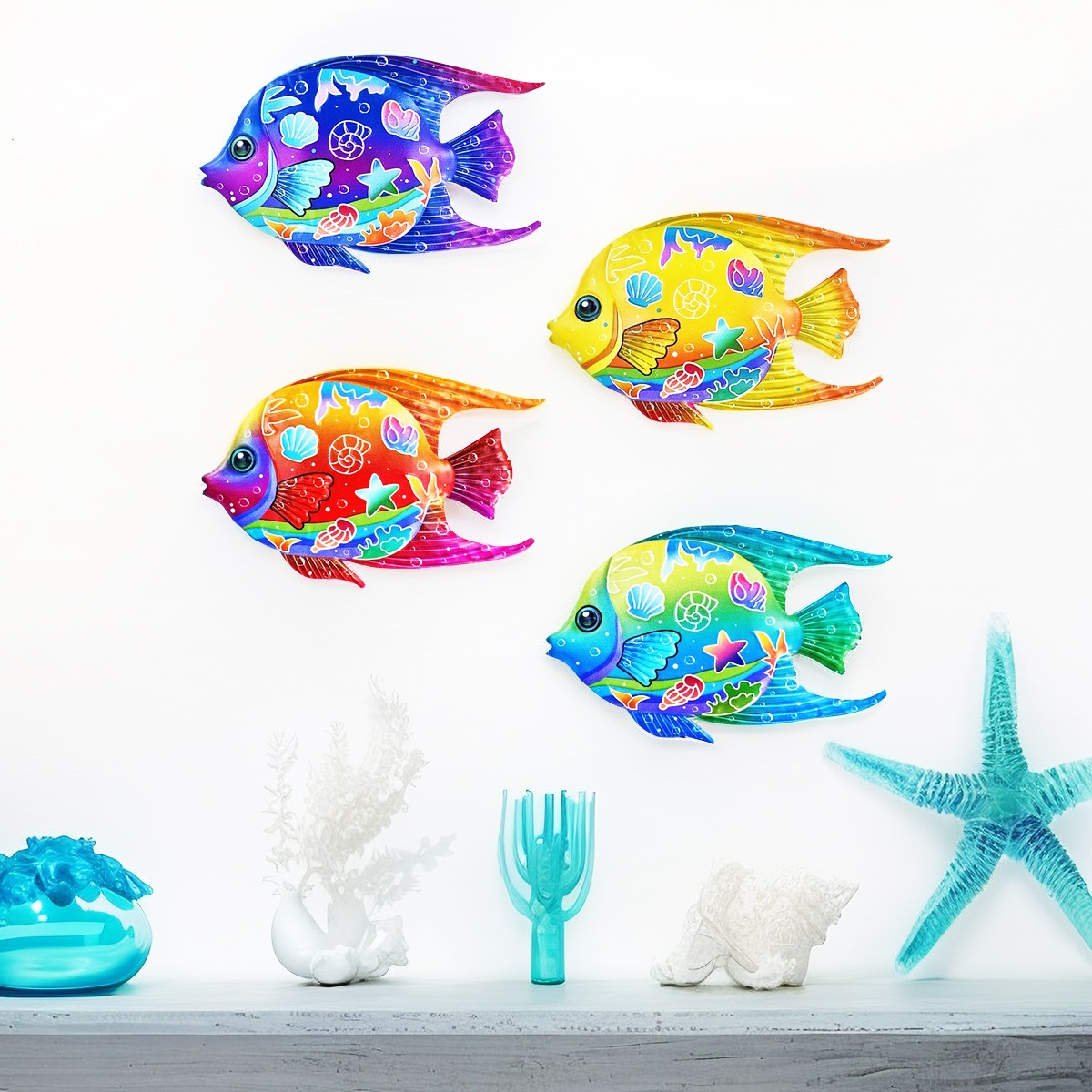Atractivo Metal océano pez dec - Home Decor Quirky reseña y precio