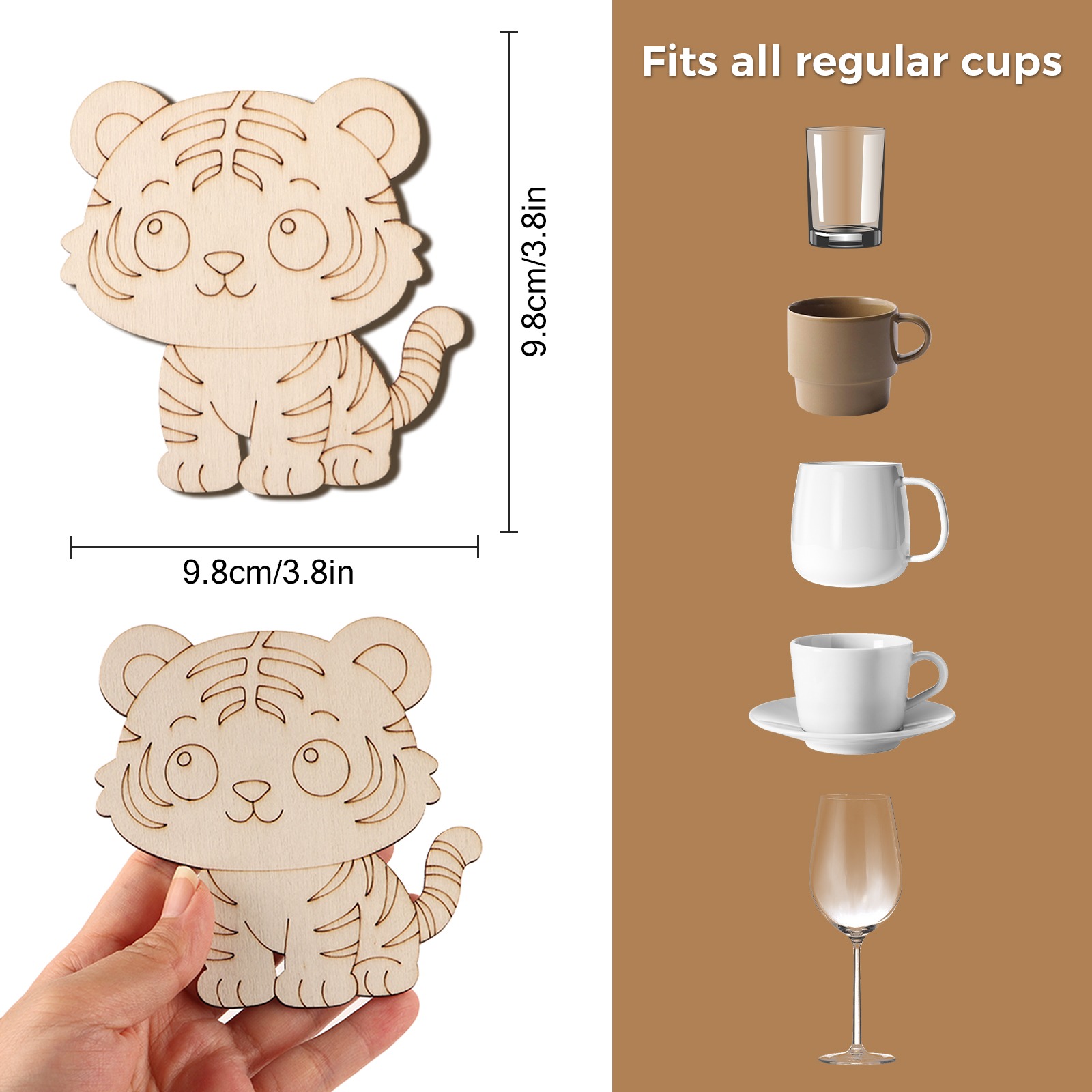 Juego de 10 Adornos de Madera  - Home Decor Handmade reseña y precio
