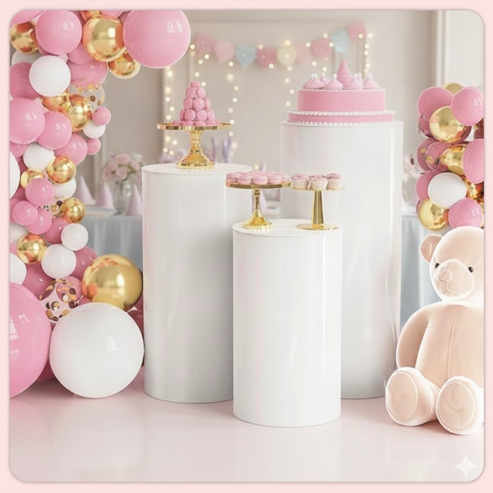 Soportes cilíndricos blancos d - Home Decor For Wedding reseña y precio