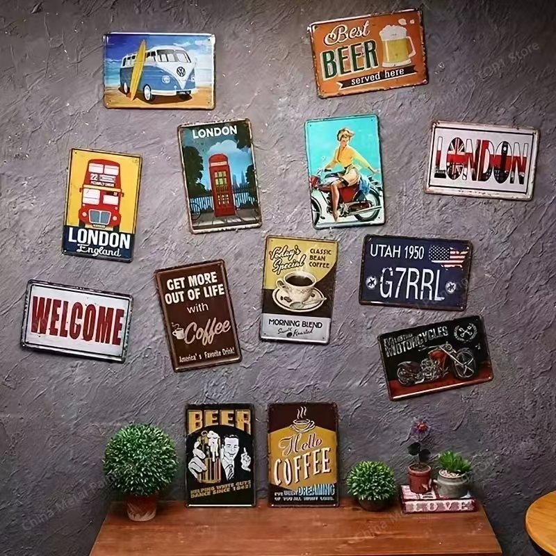 Letrero Metálico Retro de Viaj - Home Decor Canada reseña y precio